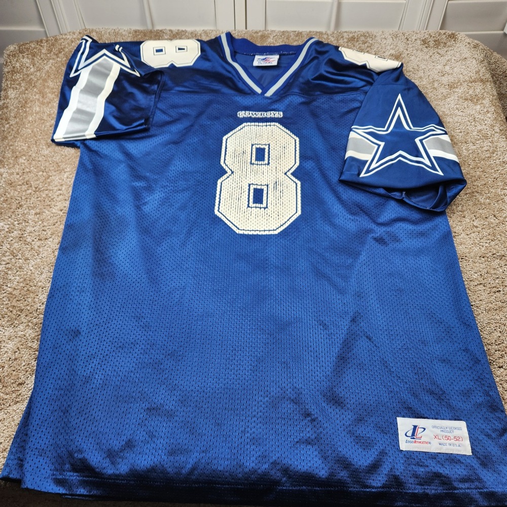 Vintage Logo Athletic Dallas Cowboys Troy Aikman Jersey XL Blue 8 Made in USA